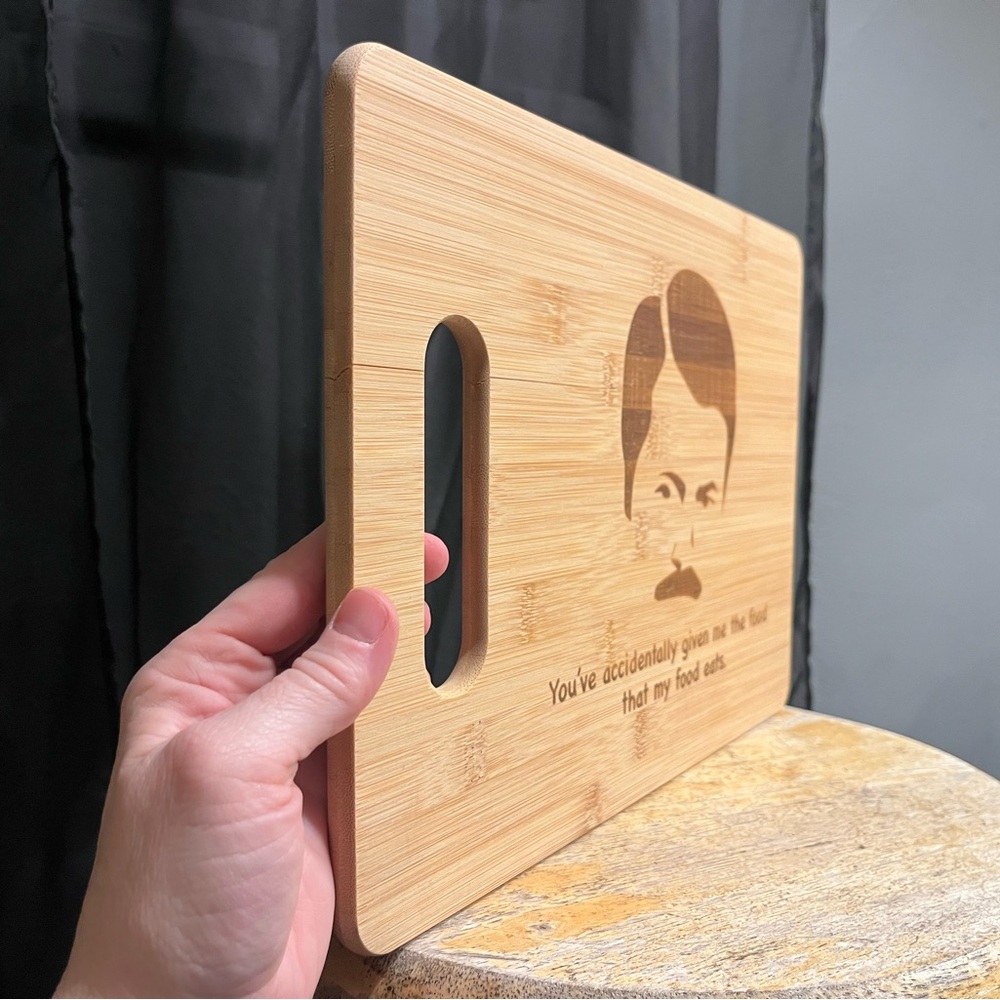 Parks & Req Ron Swanson Cutting Board with Funny Quote